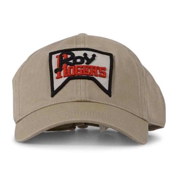 Roy Roger's - Cappello beige con visiera con patch logo ricamata per uomo |