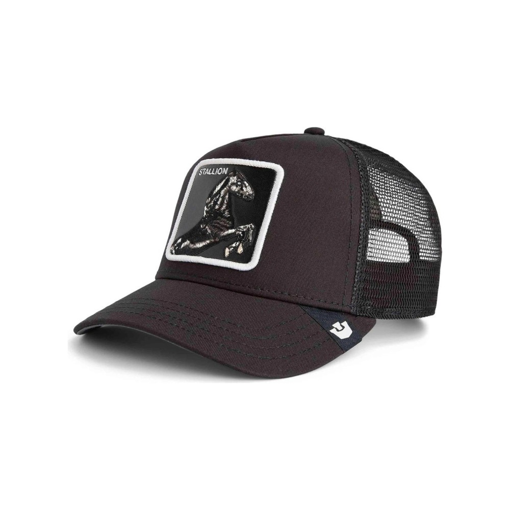 Goorin Bros. - Cappello nero con visiera e retro in retina con patch Stallon