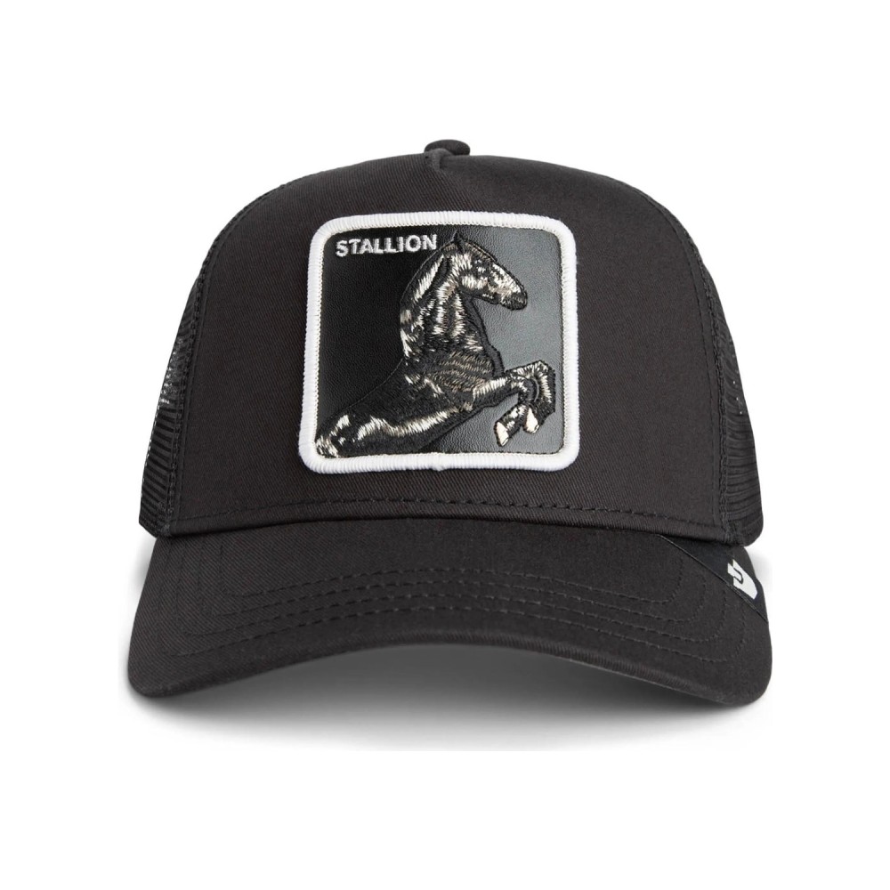 Goorin Bros. - Cappello nero con visiera e retro in retina con patch Stallon