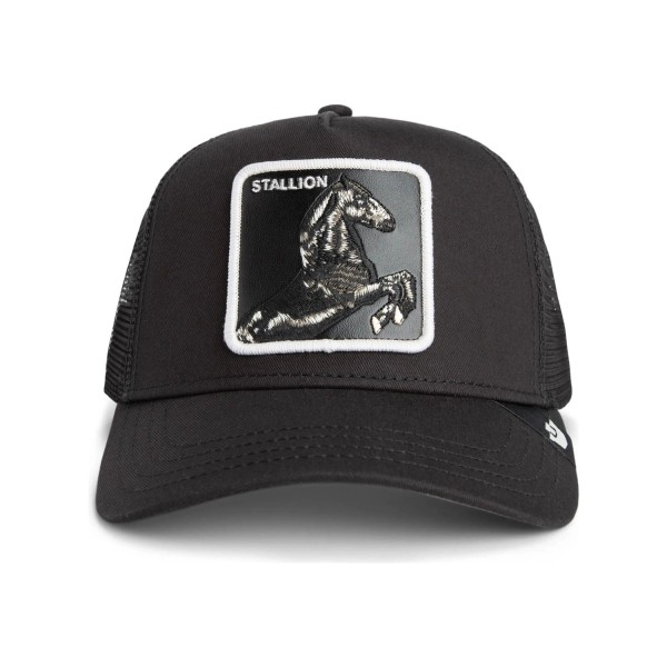 Goorin Bros. - Cappello nero con visiera e retro in retina con patch Stallon