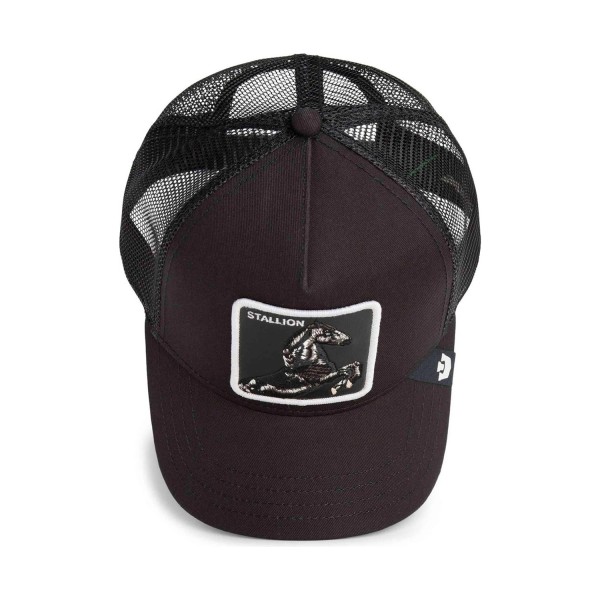 Goorin Bros. - Cappello nero con visiera e retro in retina con patch Stallon