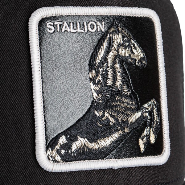 Goorin Bros. - Cappello nero con visiera e retro in retina con patch Stallon