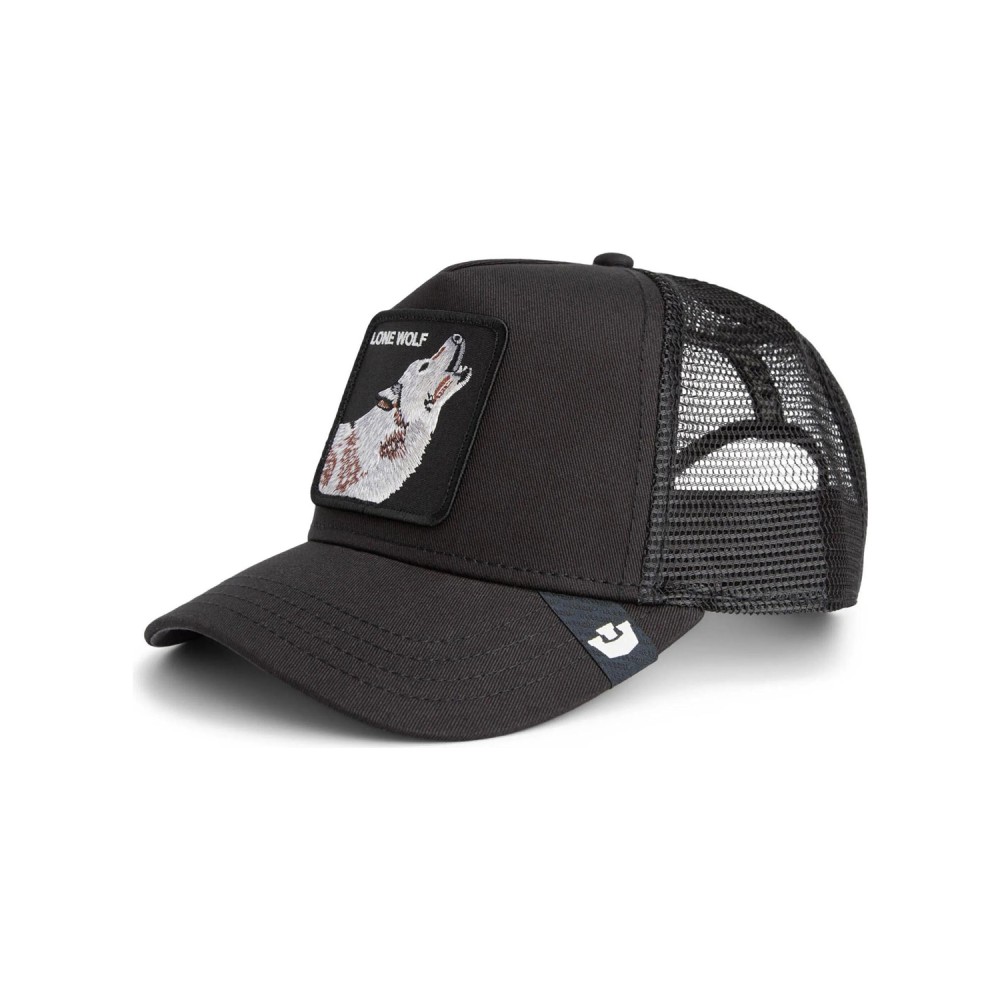 Goorin Bros. - Cappello nero con visiera e retro in retina con patch Lone Wolf