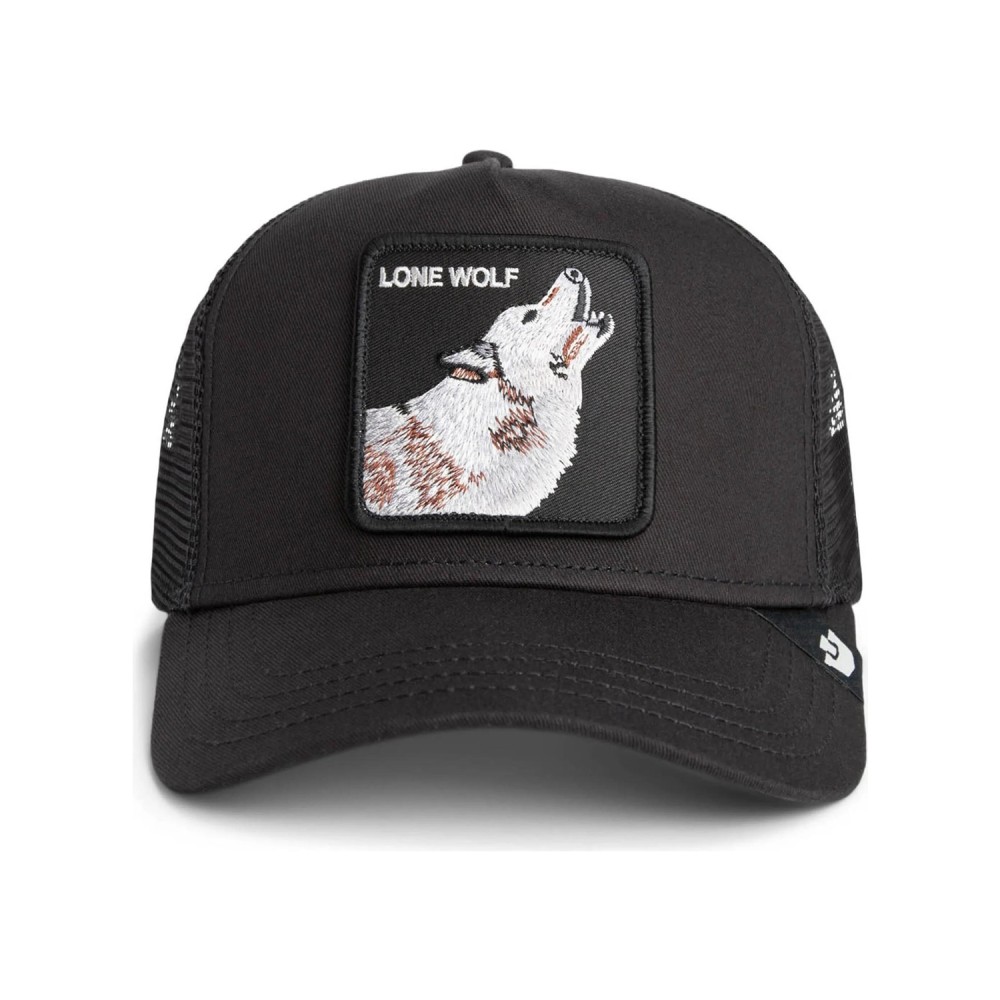 Goorin Bros. - Cappello nero con visiera e retro in retina con patch Lone Wolf