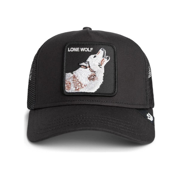 Goorin Bros. - Cappello nero con visiera e retro in retina con patch Lone Wolf