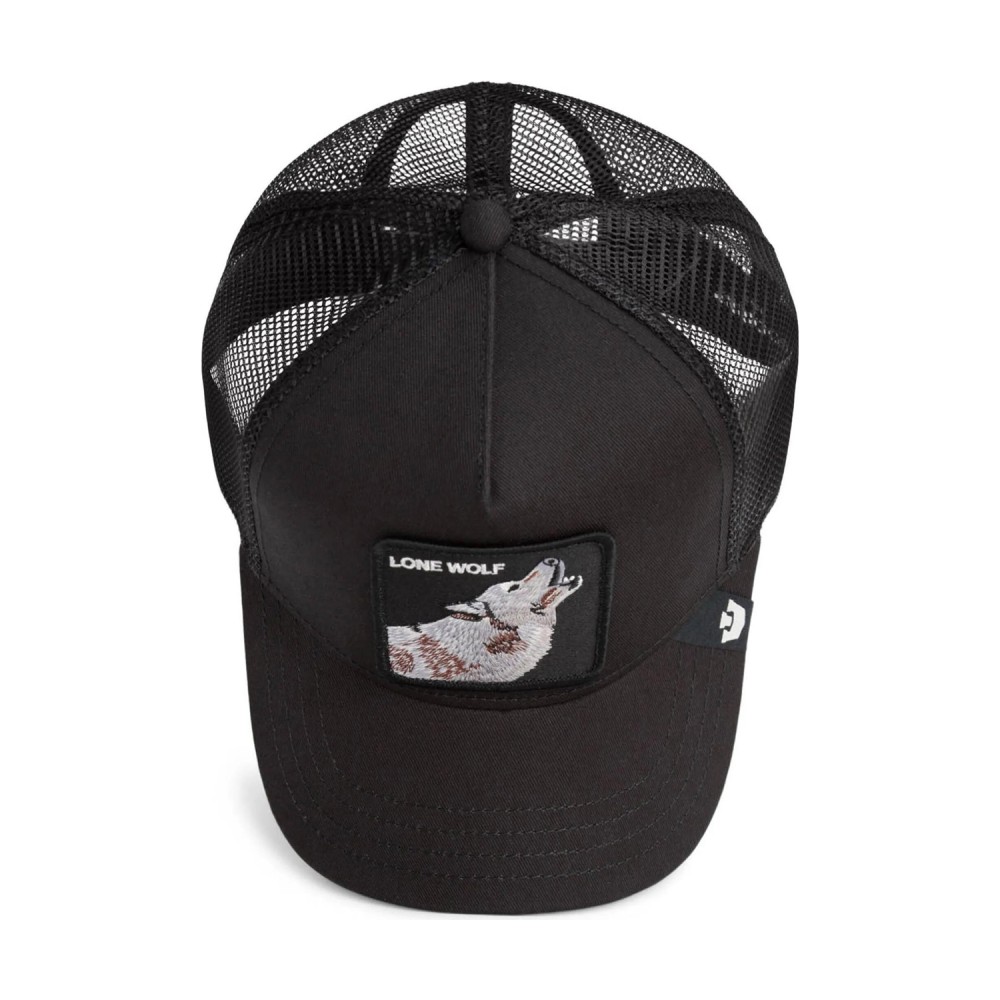 Goorin Bros. - Cappello nero con visiera e retro in retina con patch Lone Wolf
