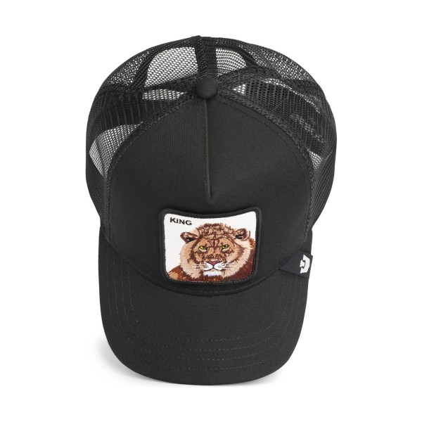 Goorin Bros. - Cappello nero con visiera e retro in retina con patch King per