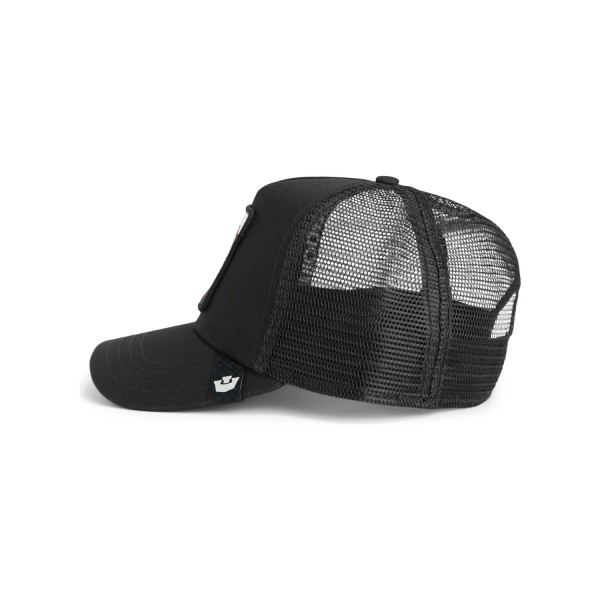 Goorin Bros. - Cappello nero con visiera e retro in retina con patch King per