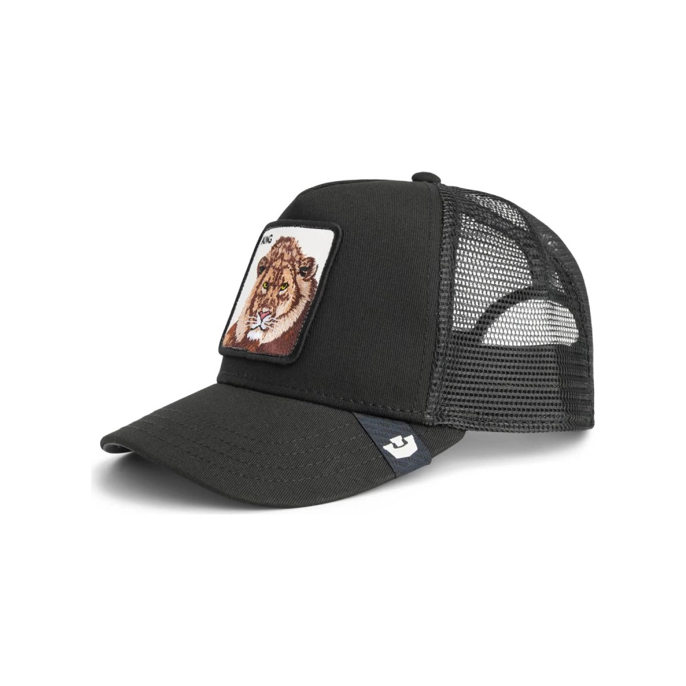 Goorin Bros. - Cappello nero con visiera e retro in retina con patch King per