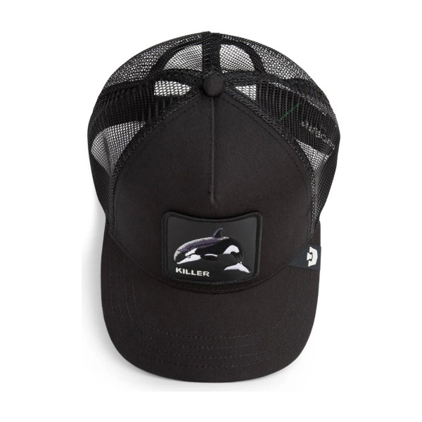 Goorin Bros. - Cappello nero con visiera e retro in retina con patch Killer per