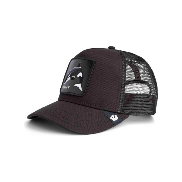 Goorin Bros. - Cappello nero con visiera e retro in retina con patch Killer per