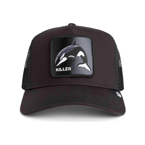 Goorin Bros. - Cappello nero con visiera e retro in retina con patch Killer per