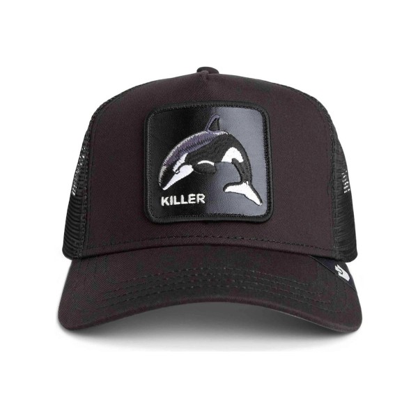 Goorin Bros. - Cappello nero con visiera e retro in retina con patch Killer per