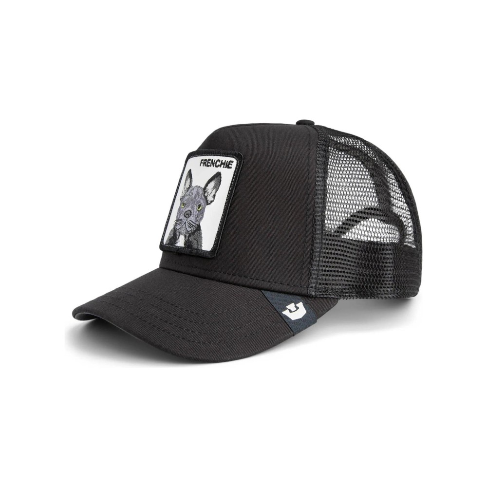 Goorin Bros. - Cappello nero con visiera e retro in retina con patch Frenchie