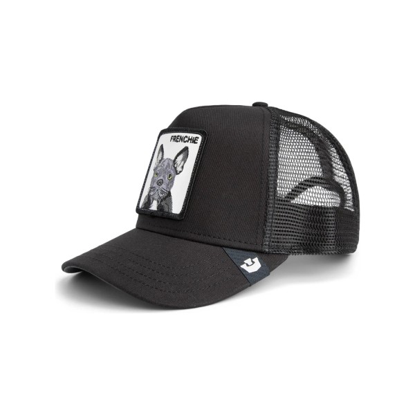 Goorin Bros. - Cappello nero con visiera e retro in retina con patch Frenchie