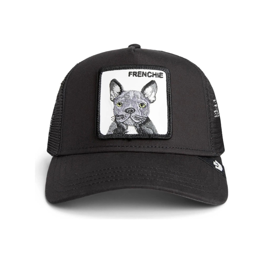 Goorin Bros. - Cappello nero con visiera e retro in retina con patch Frenchie