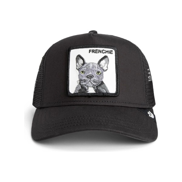 Goorin Bros. - Cappello nero con visiera e retro in retina con patch Frenchie