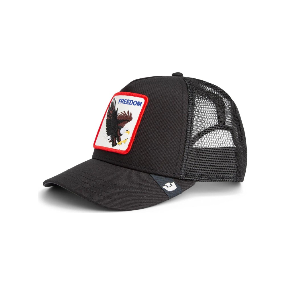 Goorin Bros. - Cappello nero con visiera e retro in retina con patch Freedom