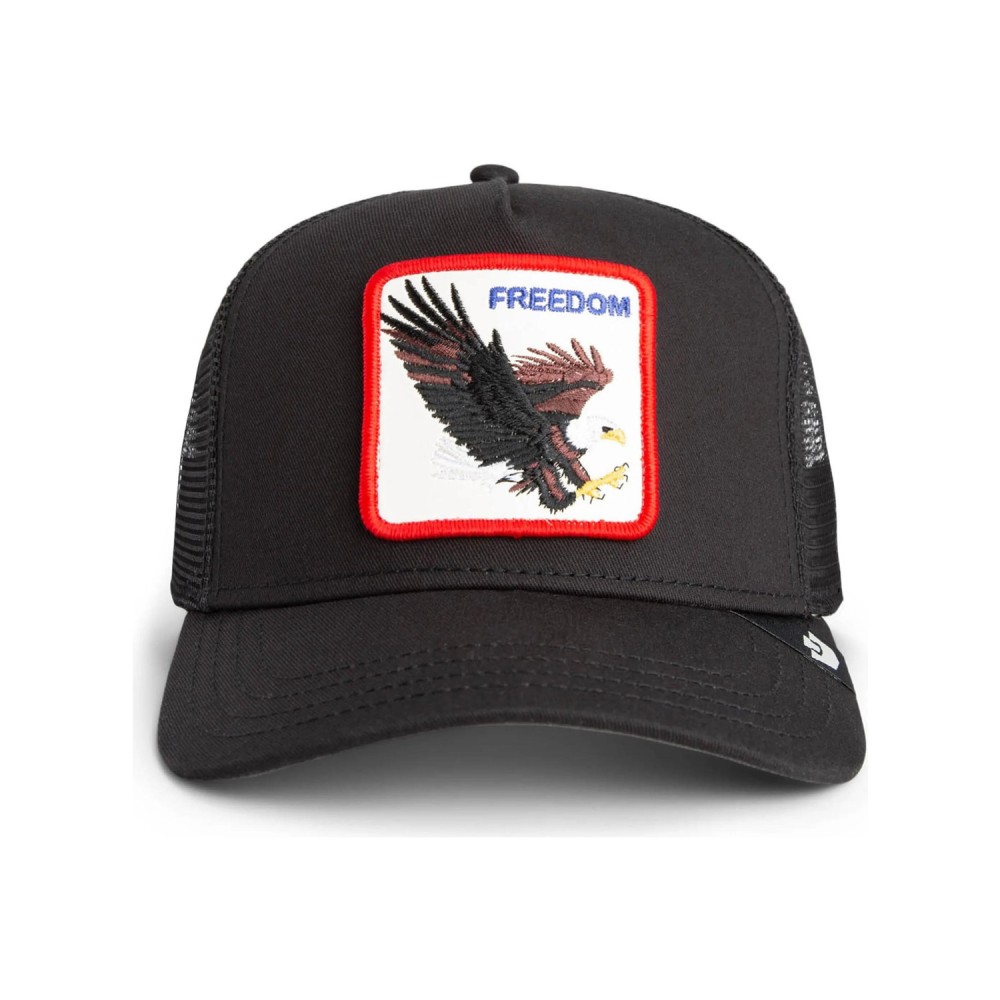 Goorin Bros. - Cappello nero con visiera e retro in retina con patch Freedom