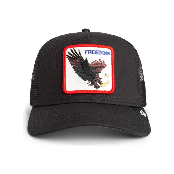 Goorin Bros. - Cappello nero con visiera e retro in retina con patch Freedom