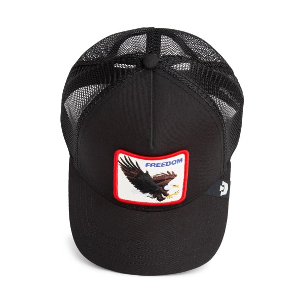 Goorin Bros. - Cappello nero con visiera e retro in retina con patch Freedom