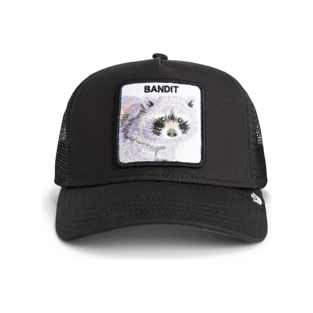 Goorin Bros. - Cappello nero con visiera e retro in retina con patch Bandit per