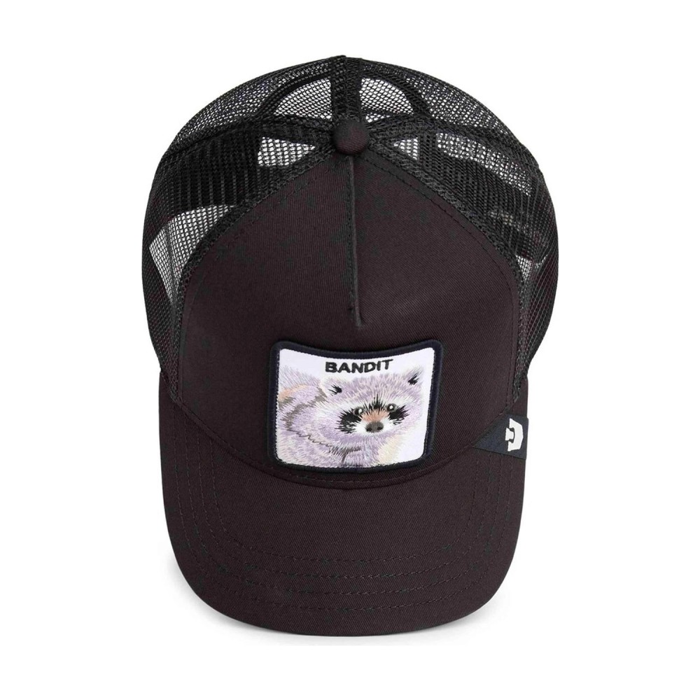 Goorin Bros. - Cappello nero con visiera e retro in retina con patch Bandit per