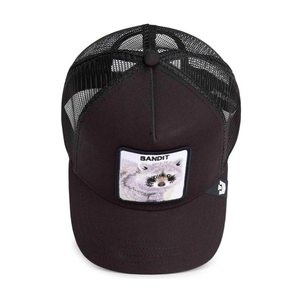 Goorin Bros. - Cappello nero con visiera e retro in retina con patch Bandit per