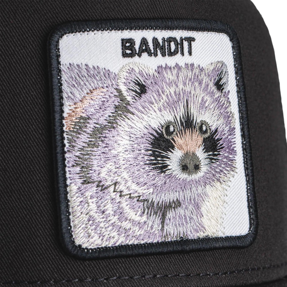 Goorin Bros. - Cappello nero con visiera e retro in retina con patch Bandit per
