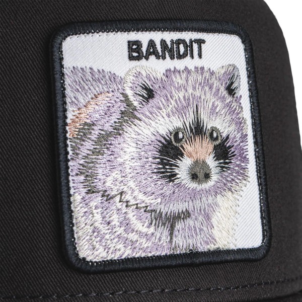 Goorin Bros. - Cappello nero con visiera e retro in retina con patch Bandit per