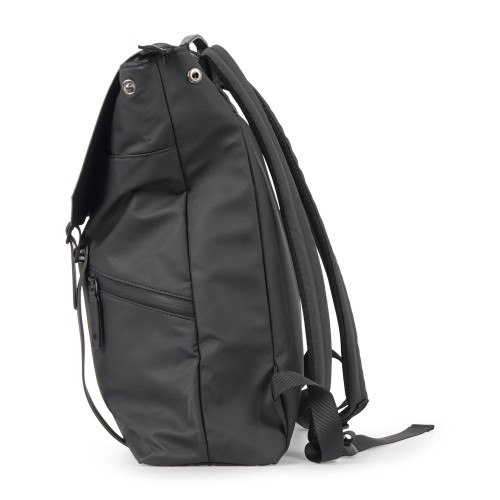 DUNO - Zaino nero Journey in tessuto tecnico con patta con bottoni a pressione 2