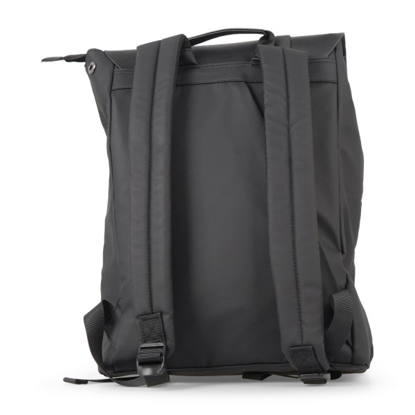 DUNO - Zaino nero Journey in tessuto tecnico con patta con bottoni a pressione