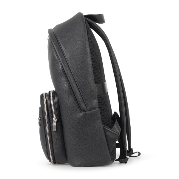 Armani Exchange - Zaino nero in ecopelle con tasca doppio scomparto sul fronte