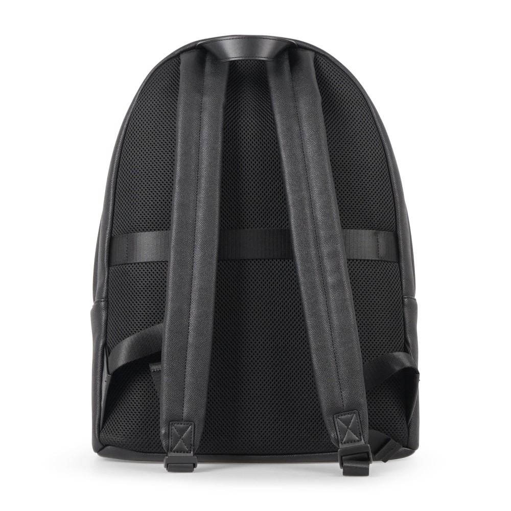 Armani Exchange - Zaino nero in ecopelle con tasca doppio scomparto sul fronte