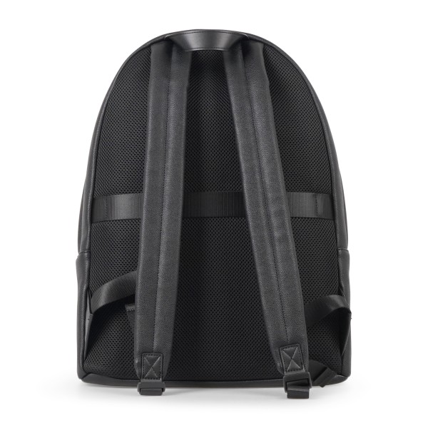 Armani Exchange - Zaino nero in ecopelle con tasca doppio scomparto sul fronte