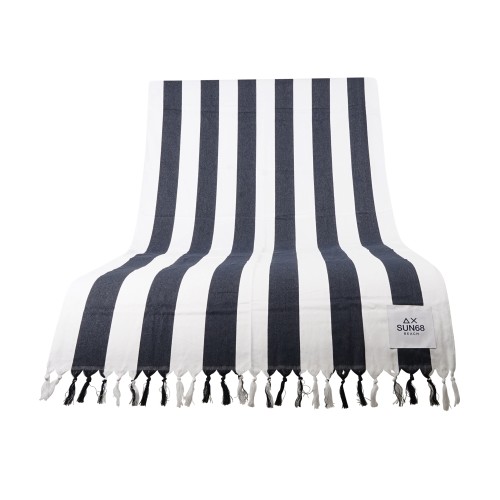Sun68 - Telo mare bianco in cotone a righe per uomo | x36122 0107 bianco/navy
