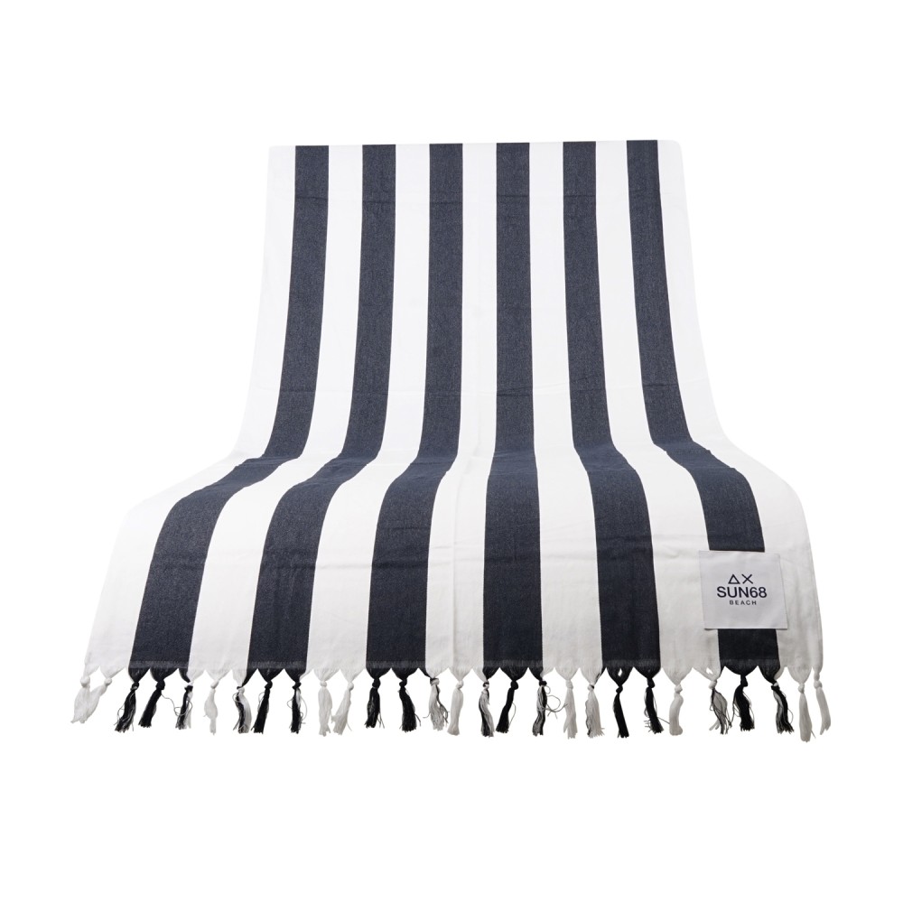Sun68 - Telo mare bianco in cotone a righe per uomo | x36122 0107 bianco/navy