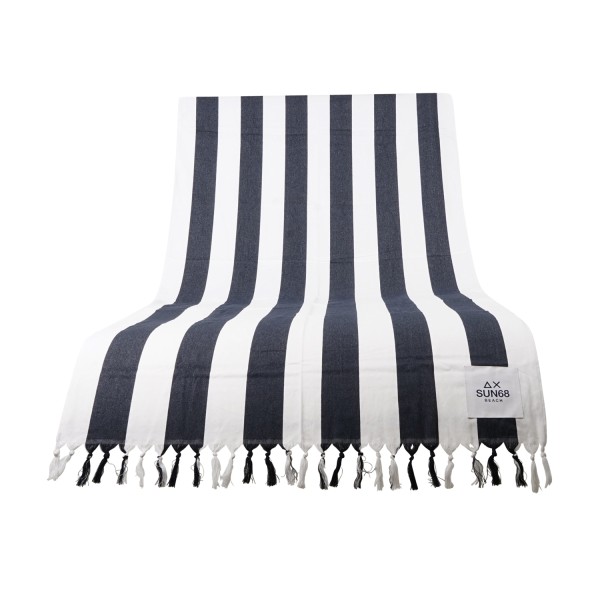 Sun68 - Telo mare bianco in cotone a righe per uomo | x36122 0107 bianco/navy