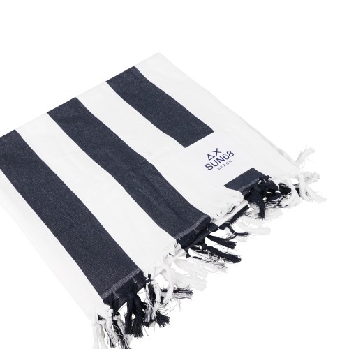 Sun68 - Telo mare bianco in cotone a righe per uomo | x36122 0107 bianco/navy 2