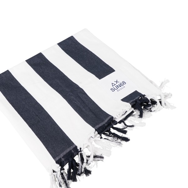 Sun68 - Telo mare bianco in cotone a righe per uomo | x36122 0107 bianco/navy