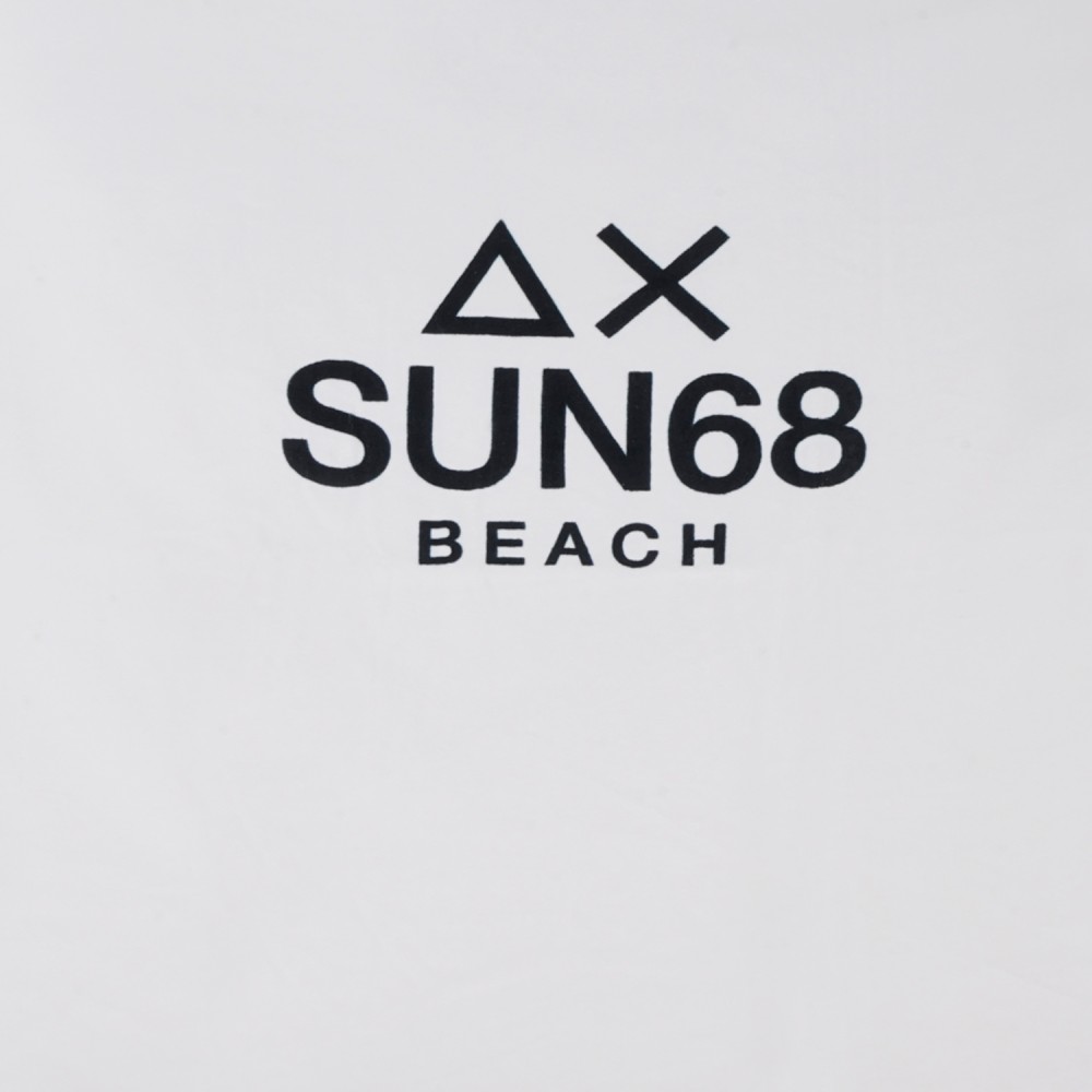 Sun68 - Telo mare bianco con logo centrale a contrasto per uomo | x36121 01