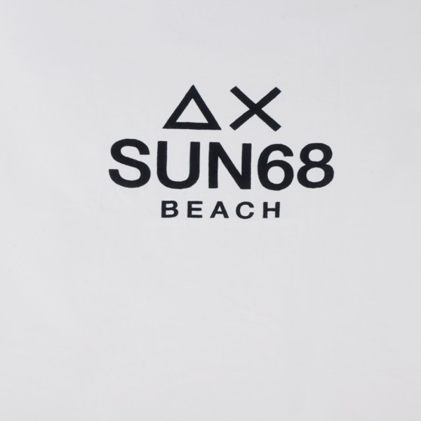 Sun68 - Telo mare bianco con logo centrale a contrasto per uomo | x36121 01