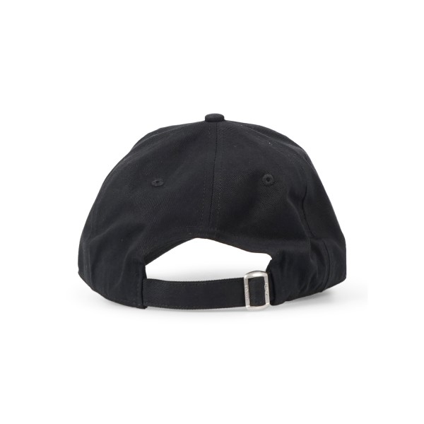 Sun68 - Cappello nero in cotone con visiera e logo a contrasto ricamato per