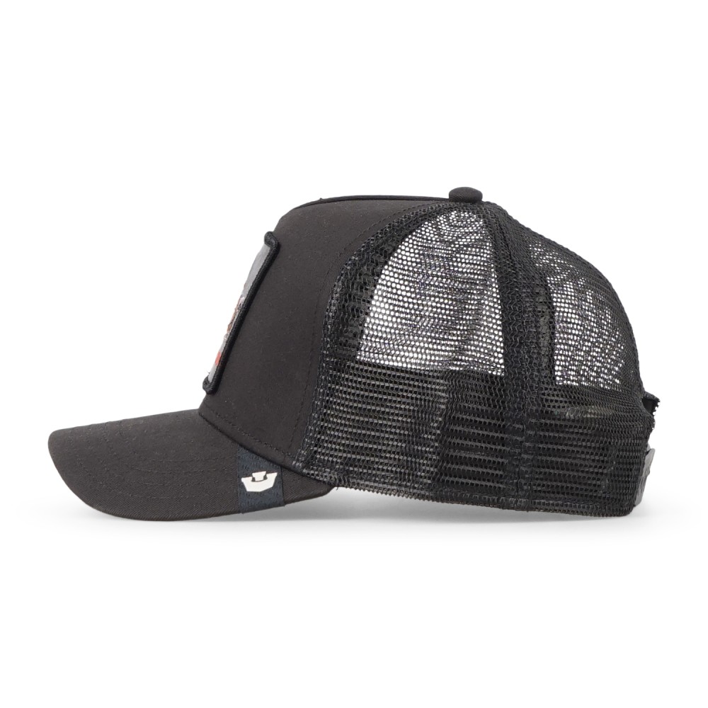 Goorin Bros. - Cappello nero con visiera e retro in retina con patch Beware per