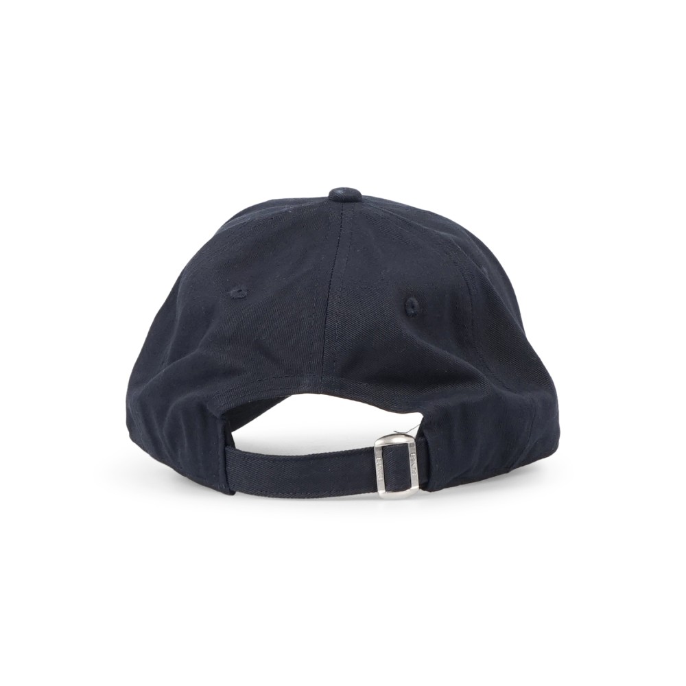 Sun68 - Cappello blu in cotone con visiera e logo a contrasto ricamato per uomo