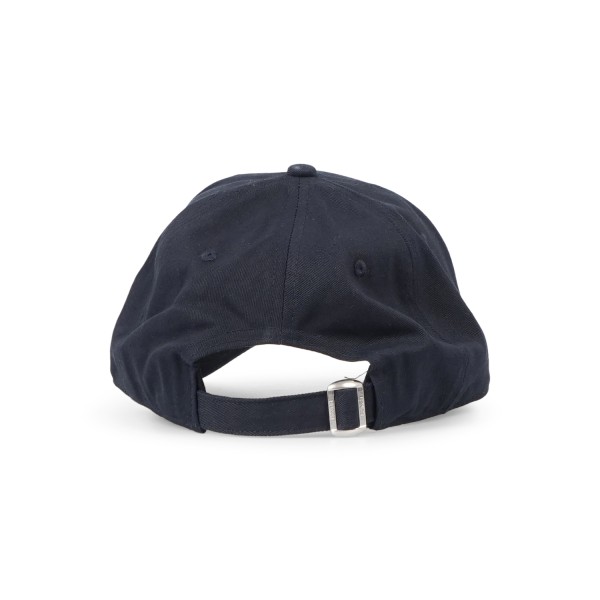 Sun68 - Cappello blu in cotone con visiera e logo a contrasto ricamato per uomo