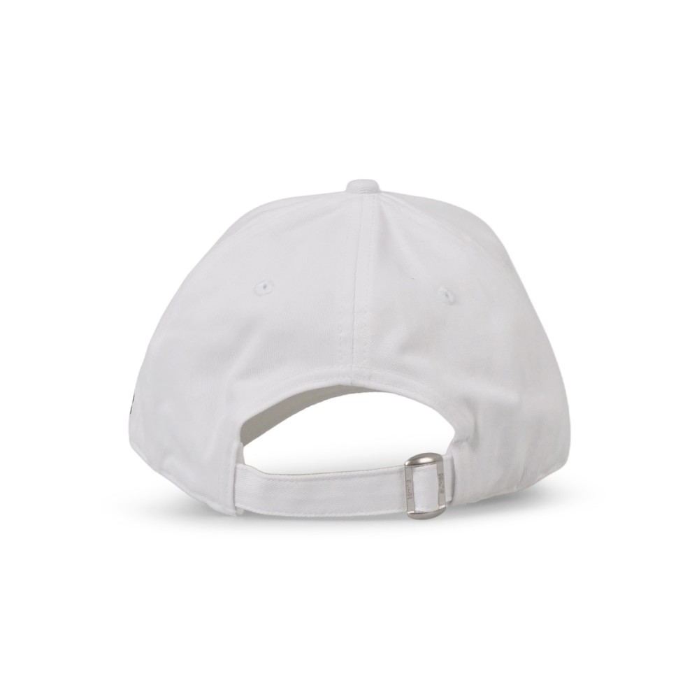 Sun68 - Cappello bianco in cotone con visiera e logo a contrasto ricamato per