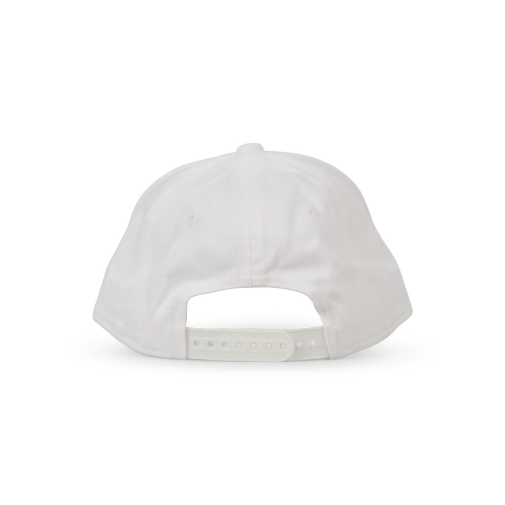 Armani Exchange - Cappello bianco in cotone con visiera e logo a contrasto