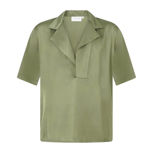 Marsem - Camicia verde manica corta senza bottoni per uomo | c064ss26 t213