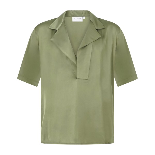 Marsem - Camicia verde manica corta senza bottoni per uomo | c064ss26 t213
